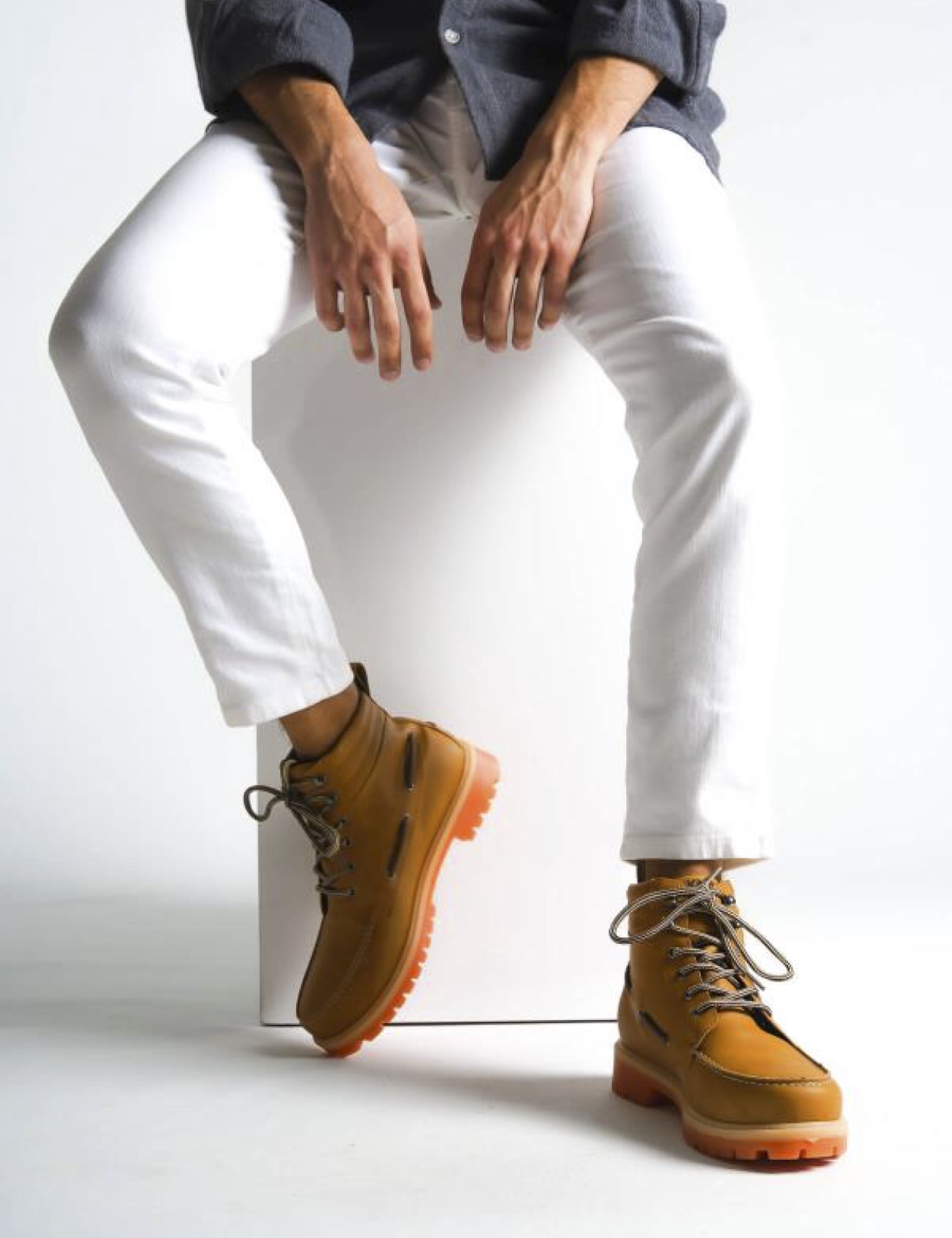 Ανδρικά ταμπά μποτάκια δερματίνη τρακτερωτή σόλα B20 φωτογραφία